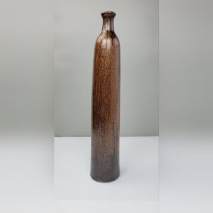 Vintage Glazed Brown Ceramic Vase